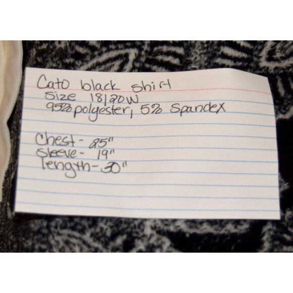 Cato Solid Black Top size 18/20W - Picture 4 of 4